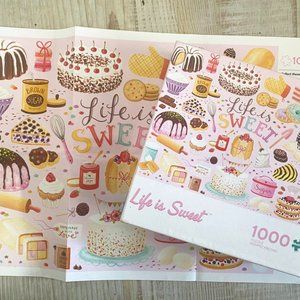 1000 piece puzzle "life is sweet"  image of pastries and sweets